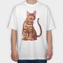 Bengal Cat Realistic, Tricou Oversize Barbati (Unisex)