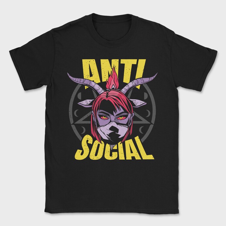 Anti Social Diabolic Girl, Tricou Barbati (Unisex)