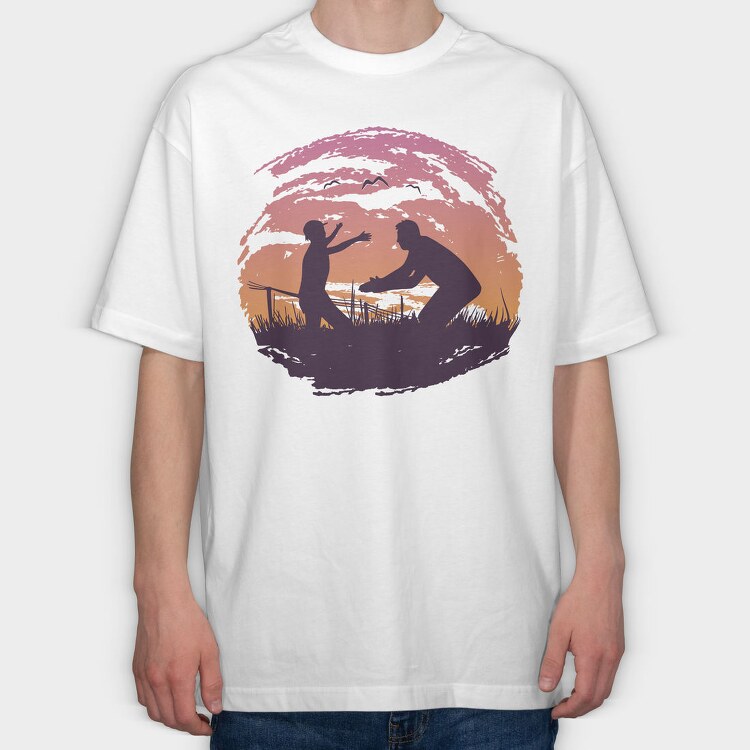 Dad And Child, Tricou Oversize Barbati (Unisex)