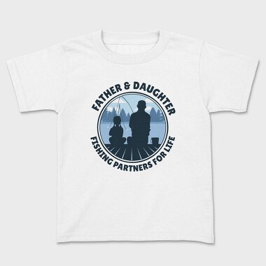 Father And Daughter Fishing, Tricou Copii