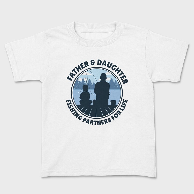 Father And Daughter Fishing, Tricou Copii