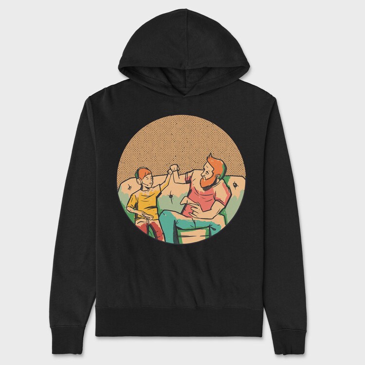 Dad Gamer And Son, Hanorac Oversize Barbati (Unisex)