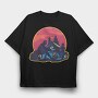 Dad And Son Night Camping, Tricou Oversize Barbati (Unisex)