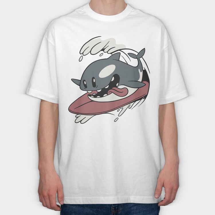 Surfing Orca, Tricou Oversize Barbati (Unisex)