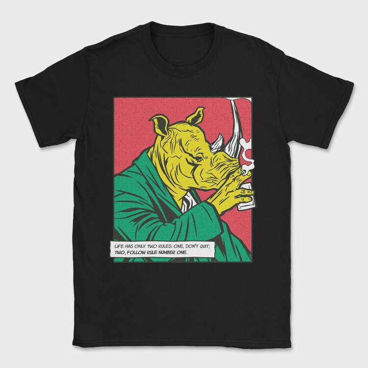 Rhinoceros Si, Tricou Barbati (Unisex)