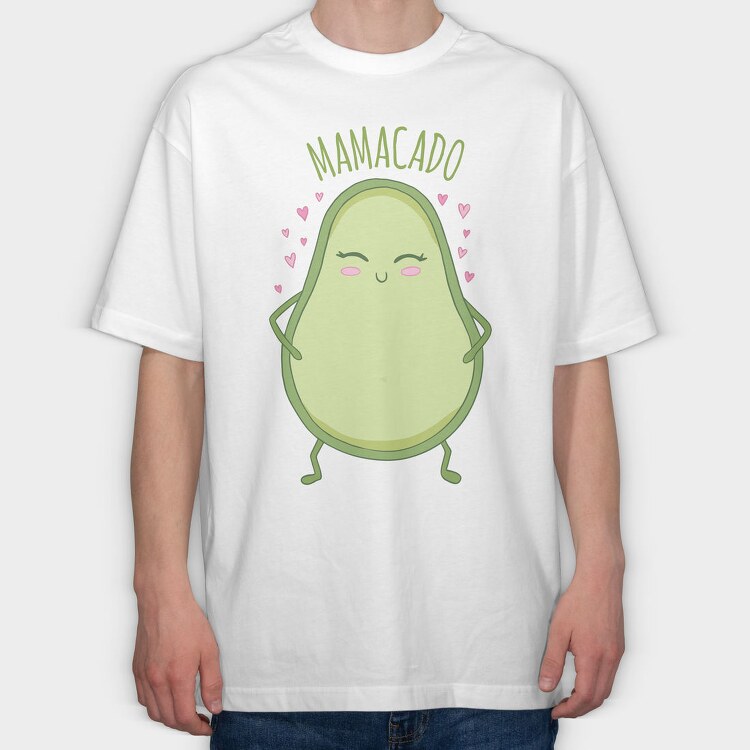 Cute Avocado Mom Mamacado Pt, Tricou Oversize Barbati (Unisex)