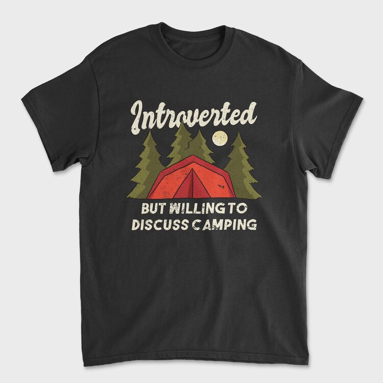 Introvert Camping, Tricou Barbati (Unisex)