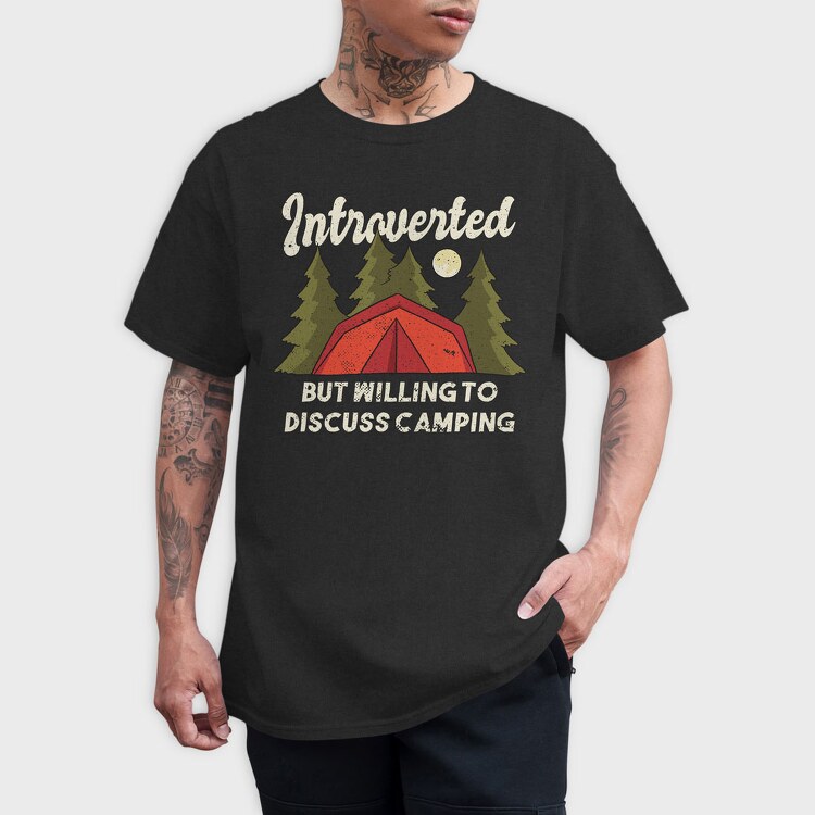 Introvert Camping, Tricou Barbati (Unisex)