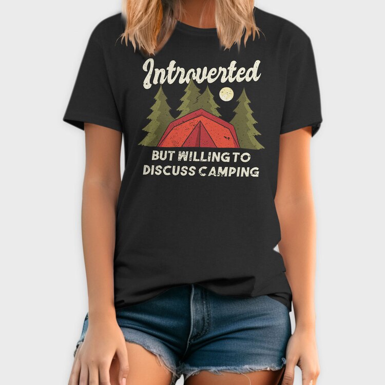 Introvert Camping, Tricou Barbati (Unisex)