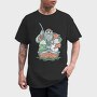 Fisherman and Dog, Tricou Barbati (Unisex)