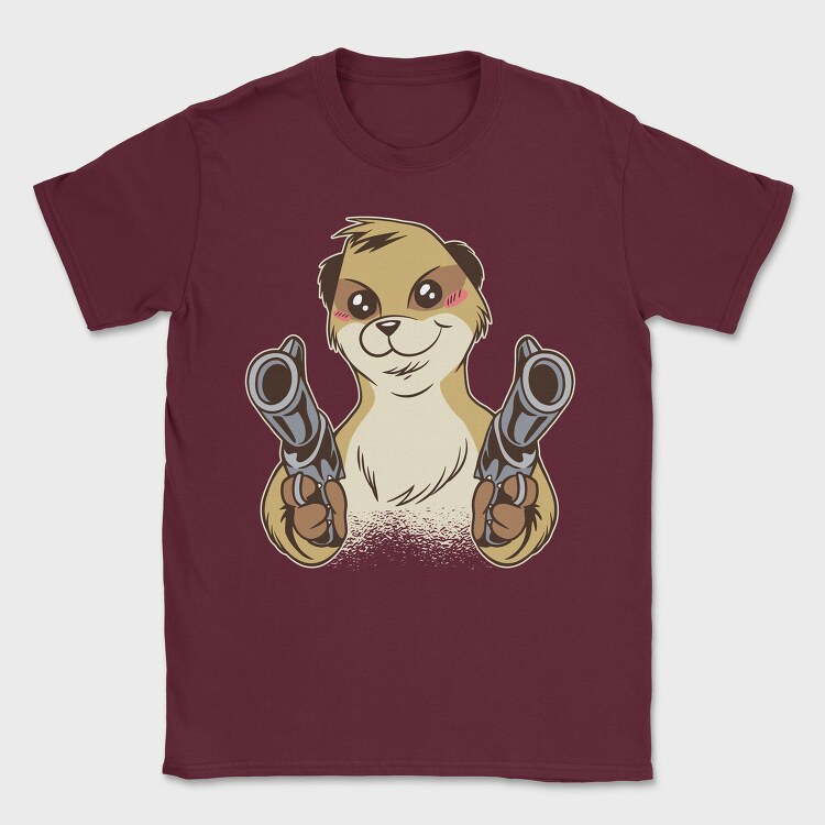 Meerkat Gun, Tricou Barbati (Unisex)