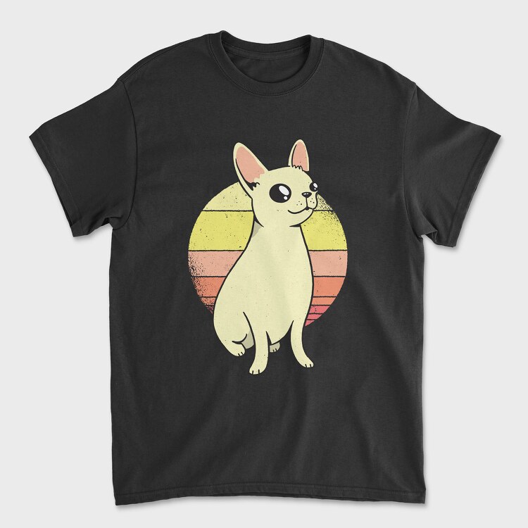 Chihuahua Retro Sunset, Tricou Barbati (Unisex)