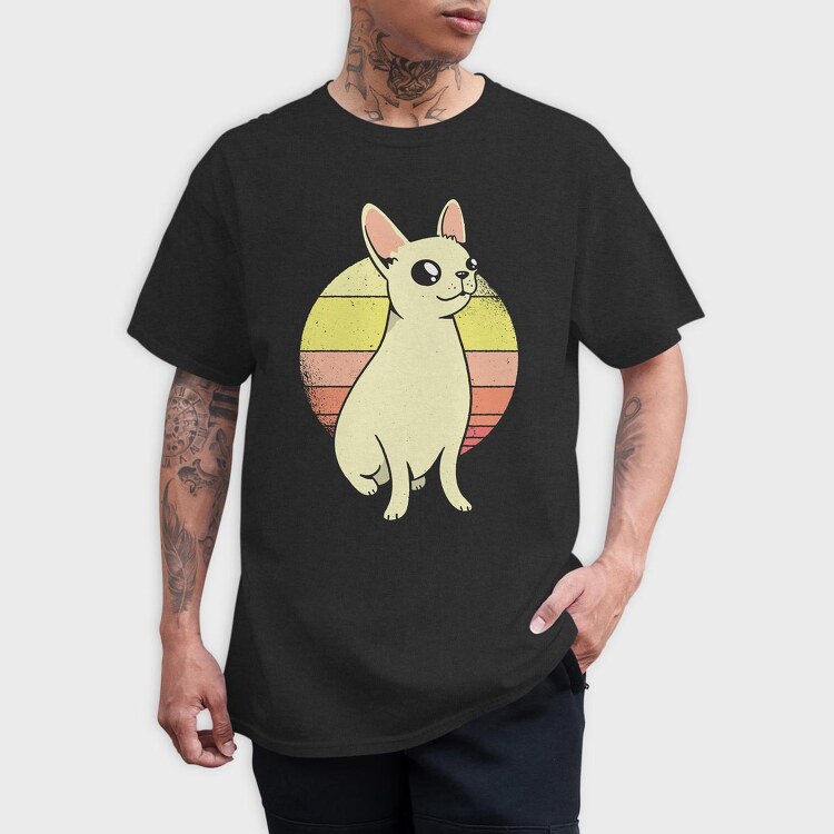 Chihuahua Retro Sunset, Tricou Barbati (Unisex)