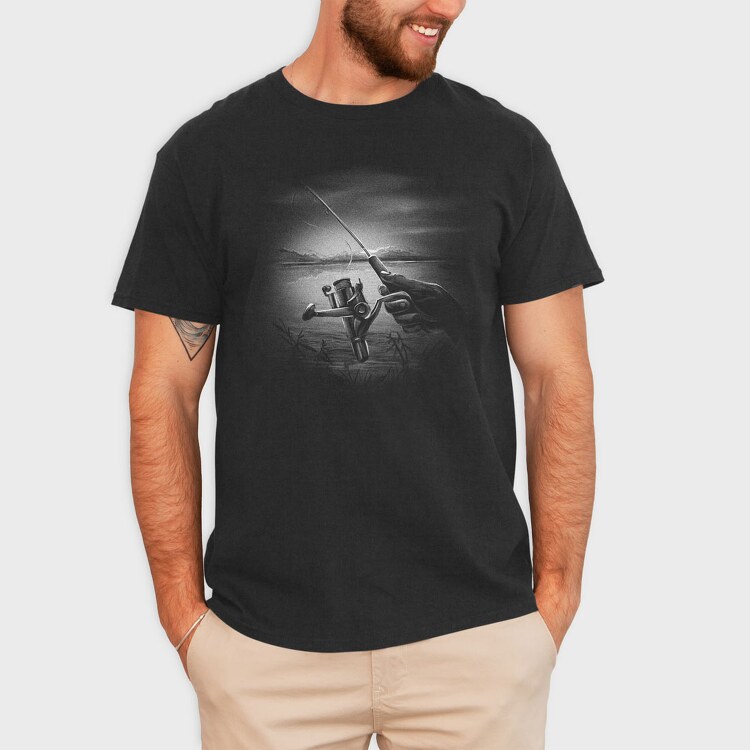 Fisherman Lake Monochrome, Tricou Barbati (Unisex)