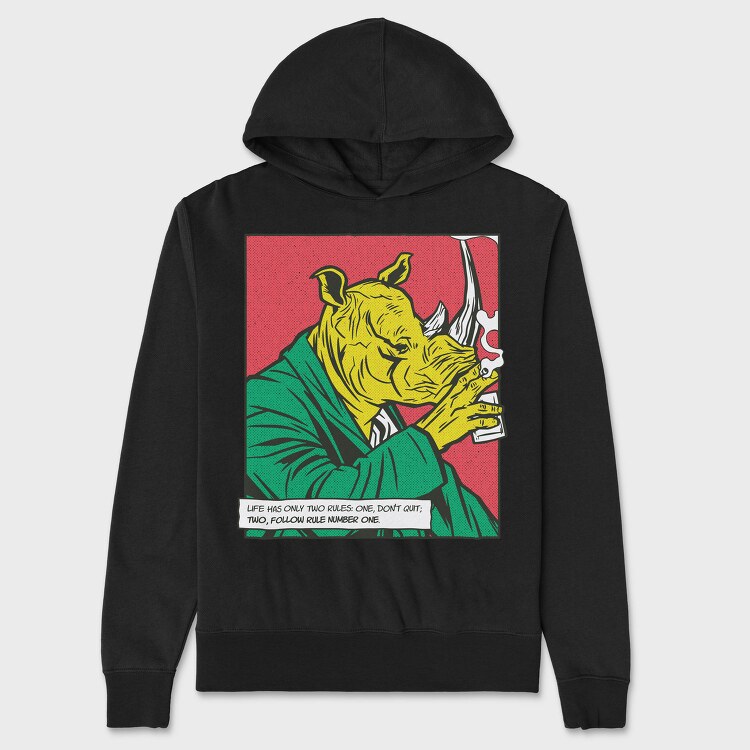 Rhinoceros Si, Hanorac Oversize Barbati (Unisex)