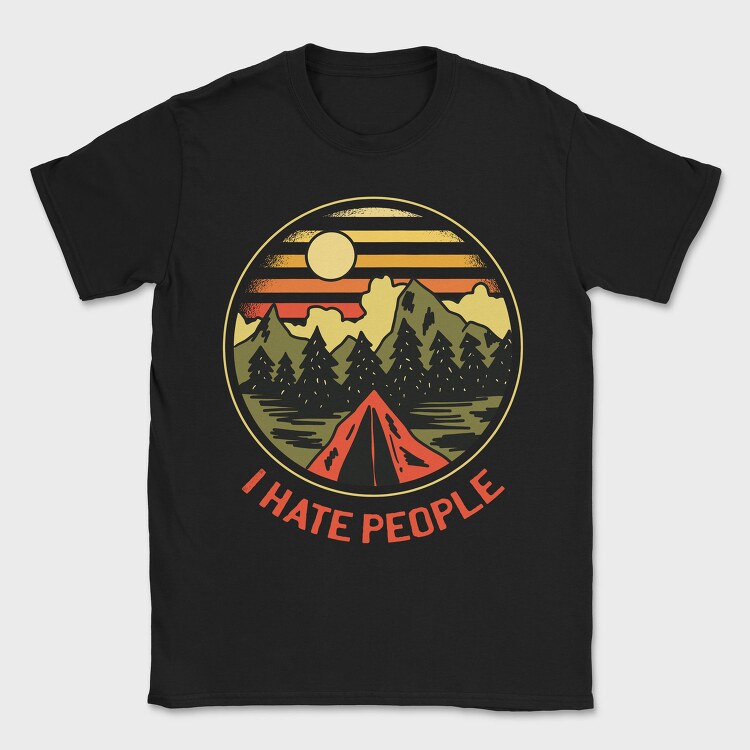 Camping Retro, Tricou Barbati (Unisex)
