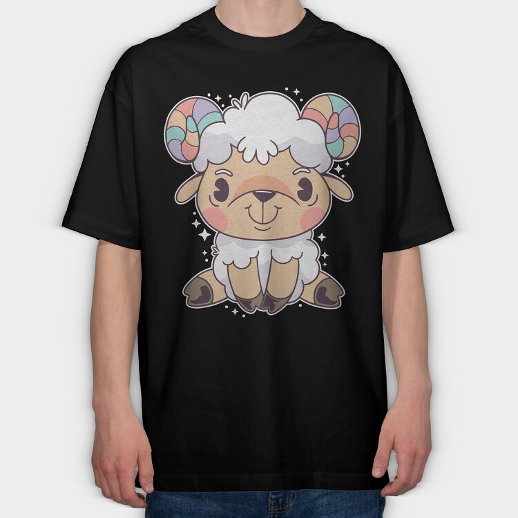 Cute Aries, Tricou Oversize Barbati (Unisex)