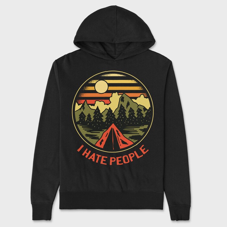 Camping Retro, Hanorac Oversize Barbati (Unisex)