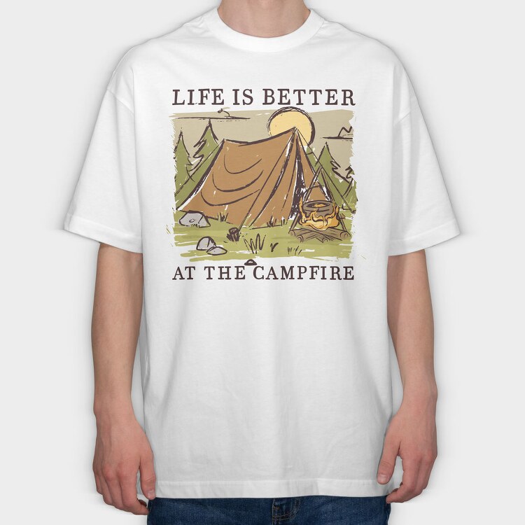Campfire, Tricou Oversize Barbati (Unisex)