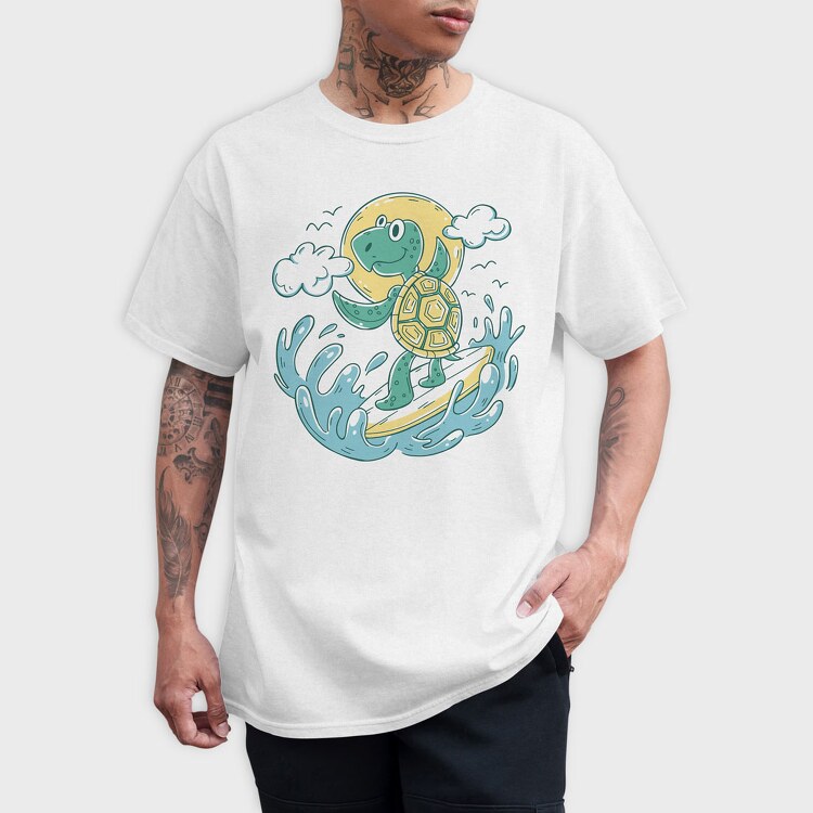Turtle Surfing, Tricou Barbati (Unisex)