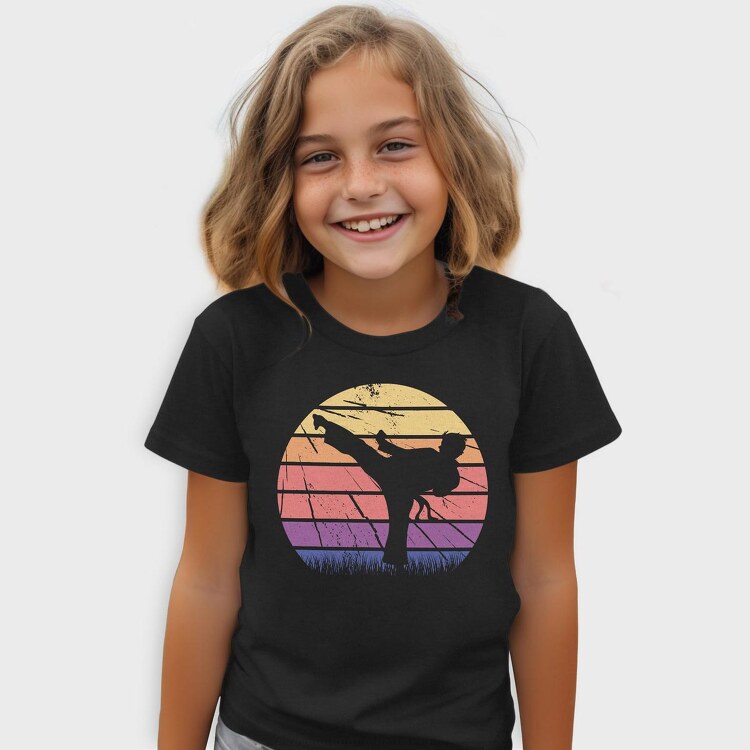 Martial Arts Retro Sunset, Tricou Copii