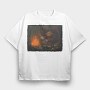 Camping Big Foot, Tricou Oversize Barbati (Unisex)