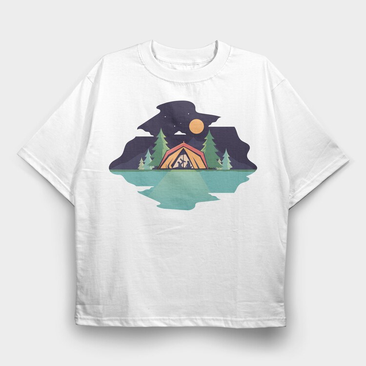 Camping Baby, Tricou Oversize Barbati (Unisex)