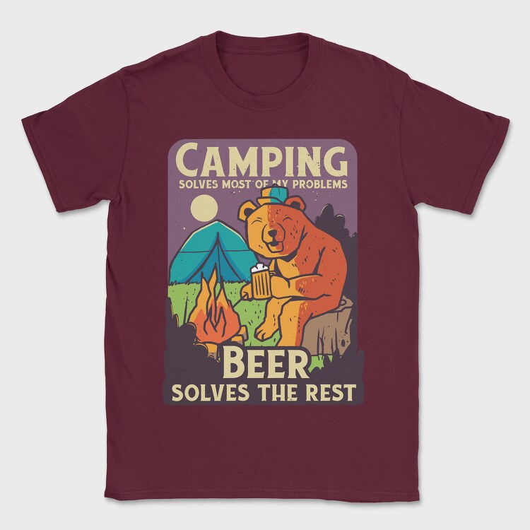 Camping and Beer, Tricou Barbati (Unisex)