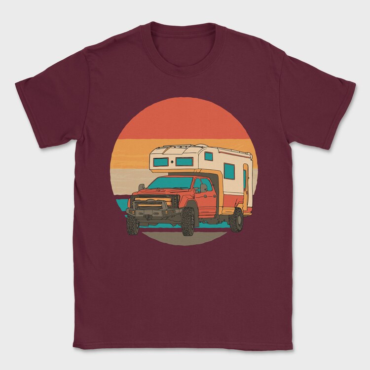 Retrosunset Camper, Tricou Barbati (Unisex)