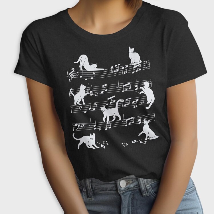 Music Staff Cats, Tricou Femei