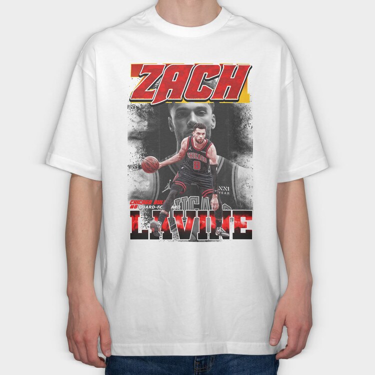 Zach Lavieste Chicago Bulls, Tricou Oversize Barbati (Unisex)