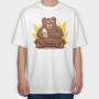 Bear With Beer Beer, Tricou Oversize Barbati (Unisex)