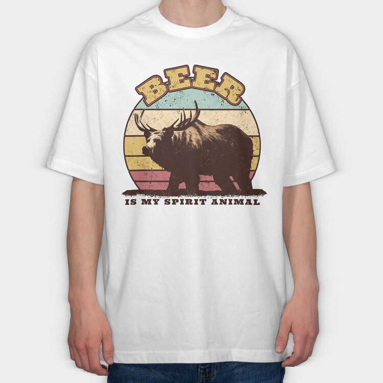 Beer Spirit Animal, Tricou Oversize Barbati (Unisex)