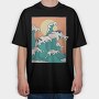 Waves Face, Tricou Oversize Barbati (Unisex)