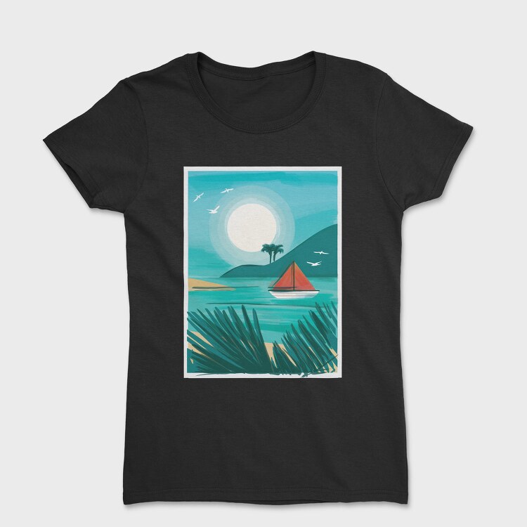 Watercolor Beach, Tricou Femei