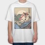 Kaiju Vs Cat, Tricou Oversize Barbati (Unisex)