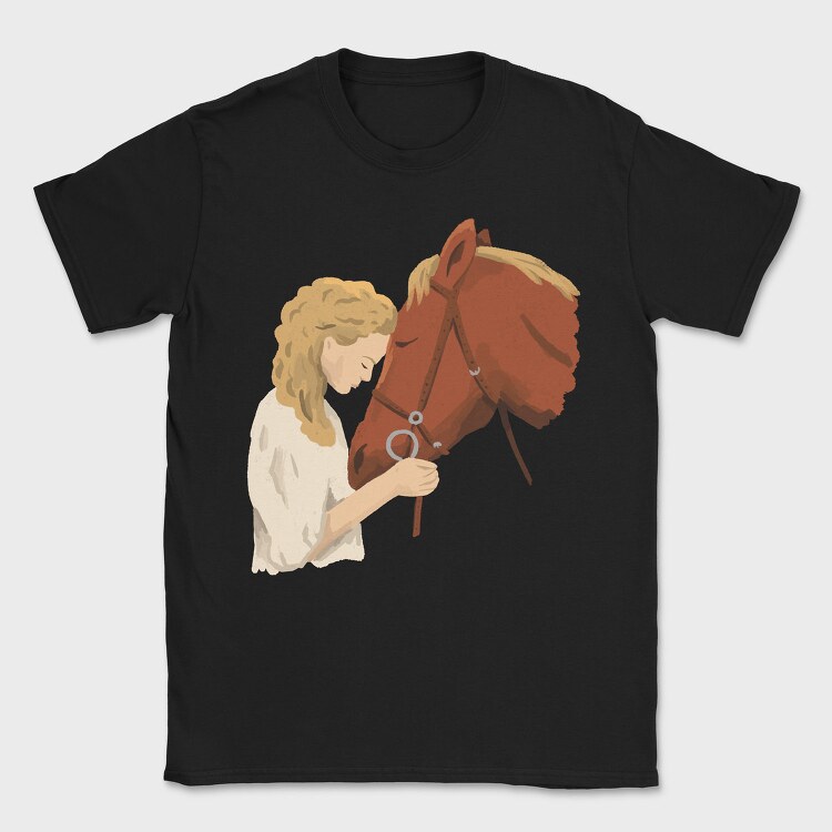 Girl Horse Watercolor, Tricou Barbati (Unisex)