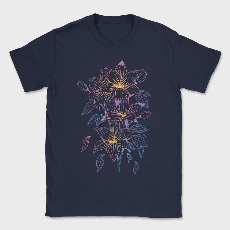 Flower Line, Tricou Barbati (Unisex)