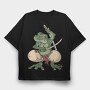 Samurai Frog Katana, Tricou Oversize Barbati (Unisex)