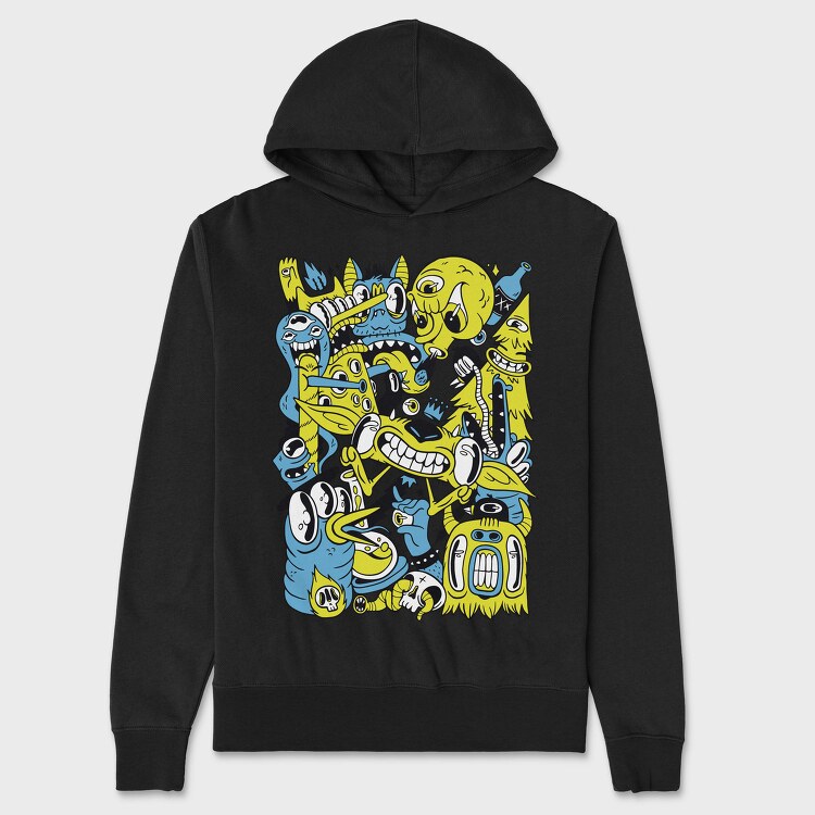Monster Collage, Hanorac Oversize Barbati (Unisex)