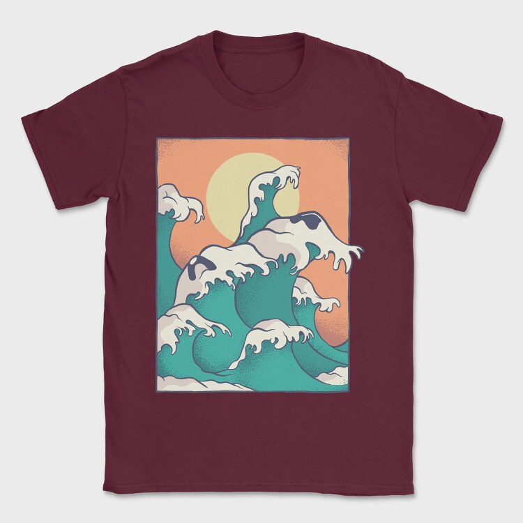 Waves Face, Tricou Barbati (Unisex)