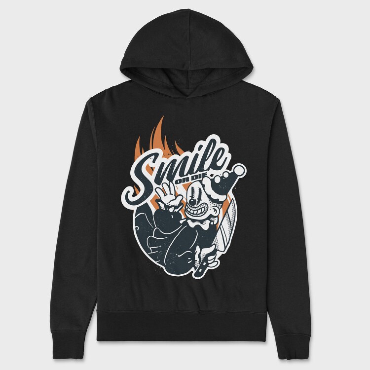 Clown Smile or Die, Hanorac Oversize Barbati (Unisex)