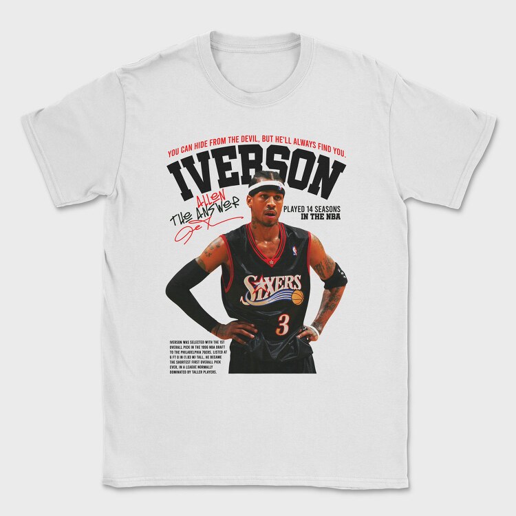 Allen Iverson Philadelphia 76Ers, Tricou Barbati (Unisex)