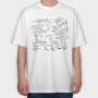 Bees And Plants Flowers, Tricou Oversize Barbati (Unisex)