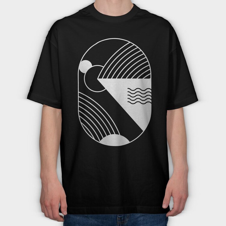 Minimal Geometric 2, Tricou Oversize Barbati (Unisex)