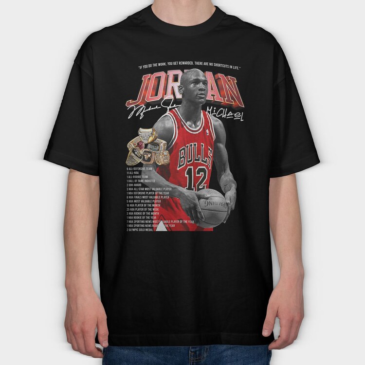 Jordan Bulls Rings, Tricou Oversize Barbati (Unisex)