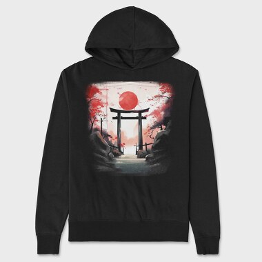 Japanese Gate Moon, Hanorac Oversize Barbati (Unisex)