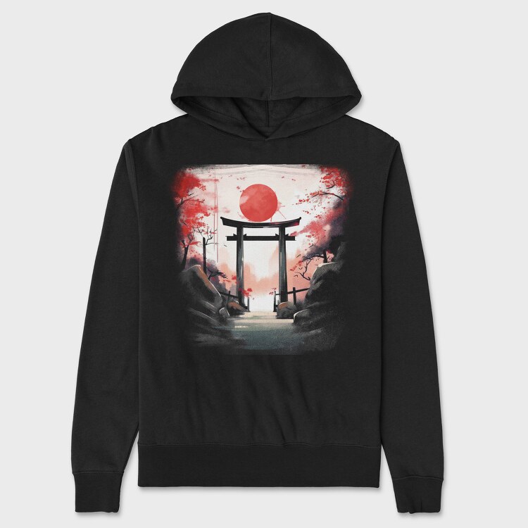 Japanese Gate Moon, Hanorac Oversize Barbati (Unisex)