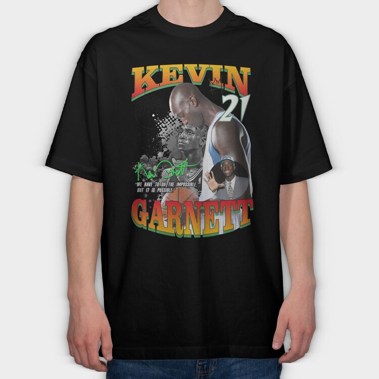 Kevin Garnett Tribute, Tricou Oversize Barbati (Unisex)