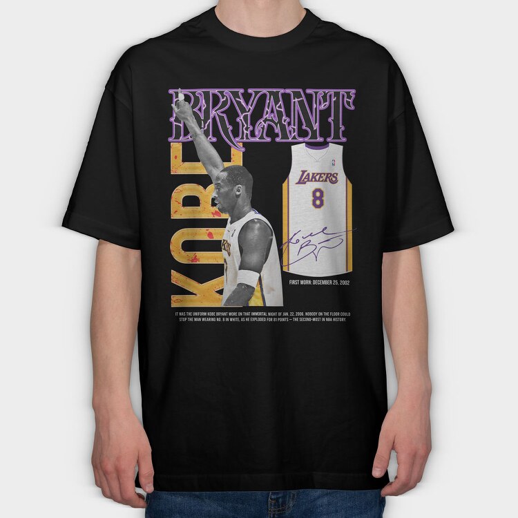 Kareem Abdul Jabbar Los Angeles Lakers, Tricou Oversize Barbati (Unisex)